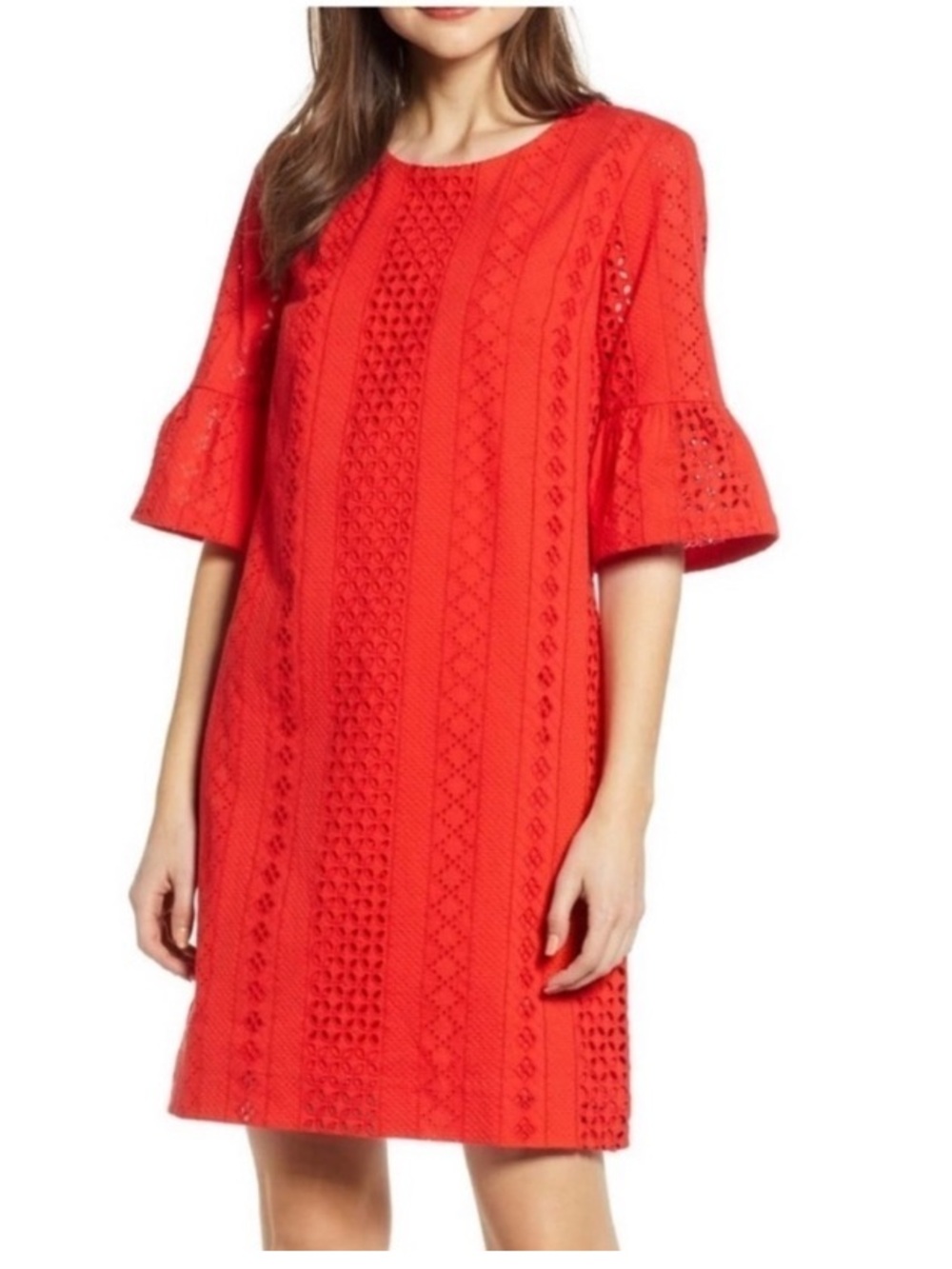 J.Crew Flutter Sleeve Eyelet Shift Dress
